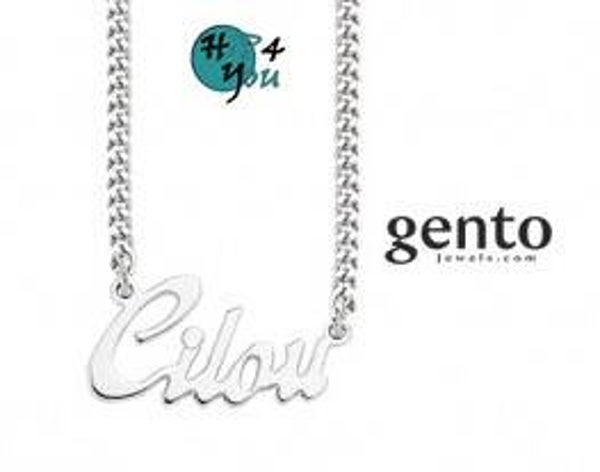 Naamketting Gourmet mini zilver