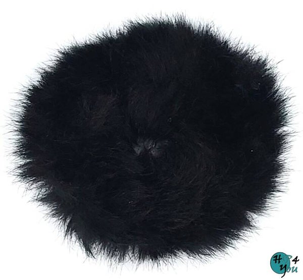 Haarmode: Scrunchie harig zwart