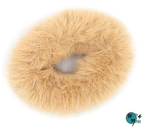 Haarmode: Scrunchie harig licht bruin