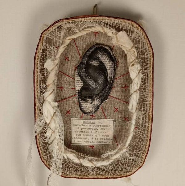 Oreille - Tableau textile volume - 13/18cm