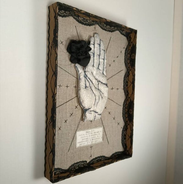 Main - Tableau textile volume - 21,5/30cm