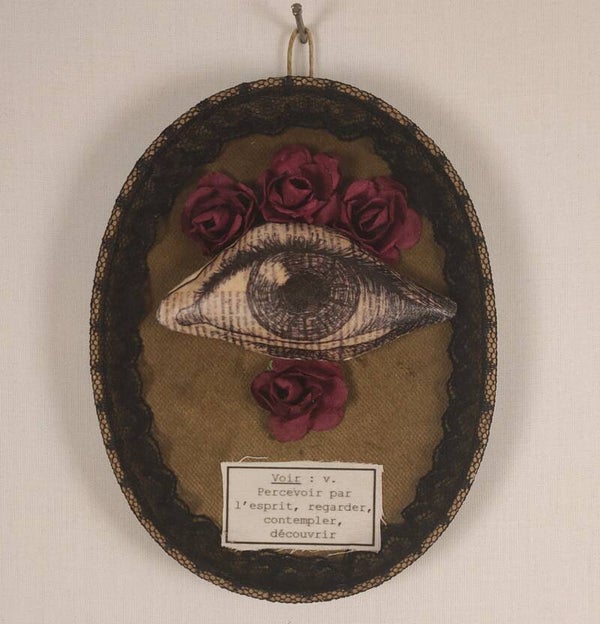 Oeil - Tableau textile volume - 9/11 cm