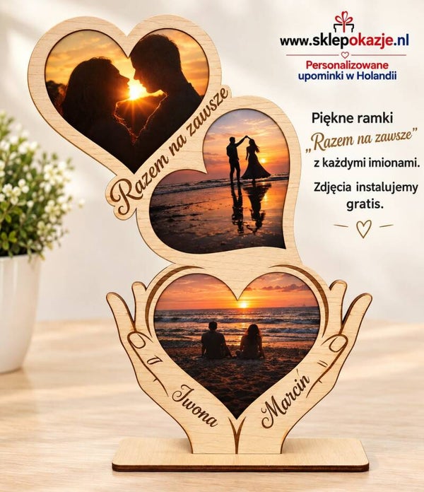RAMKA „Razem na zawsze”, dowolne imiona, zdjęcia gratis!