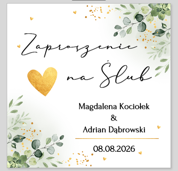 Zaproszenie ślubne / Składane model #1