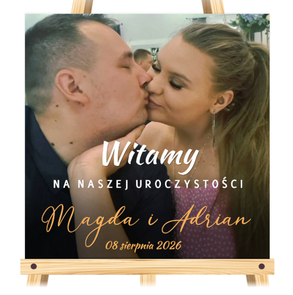 Tablica ślubna #1, powitalna z własnym zdjęciem i treścią