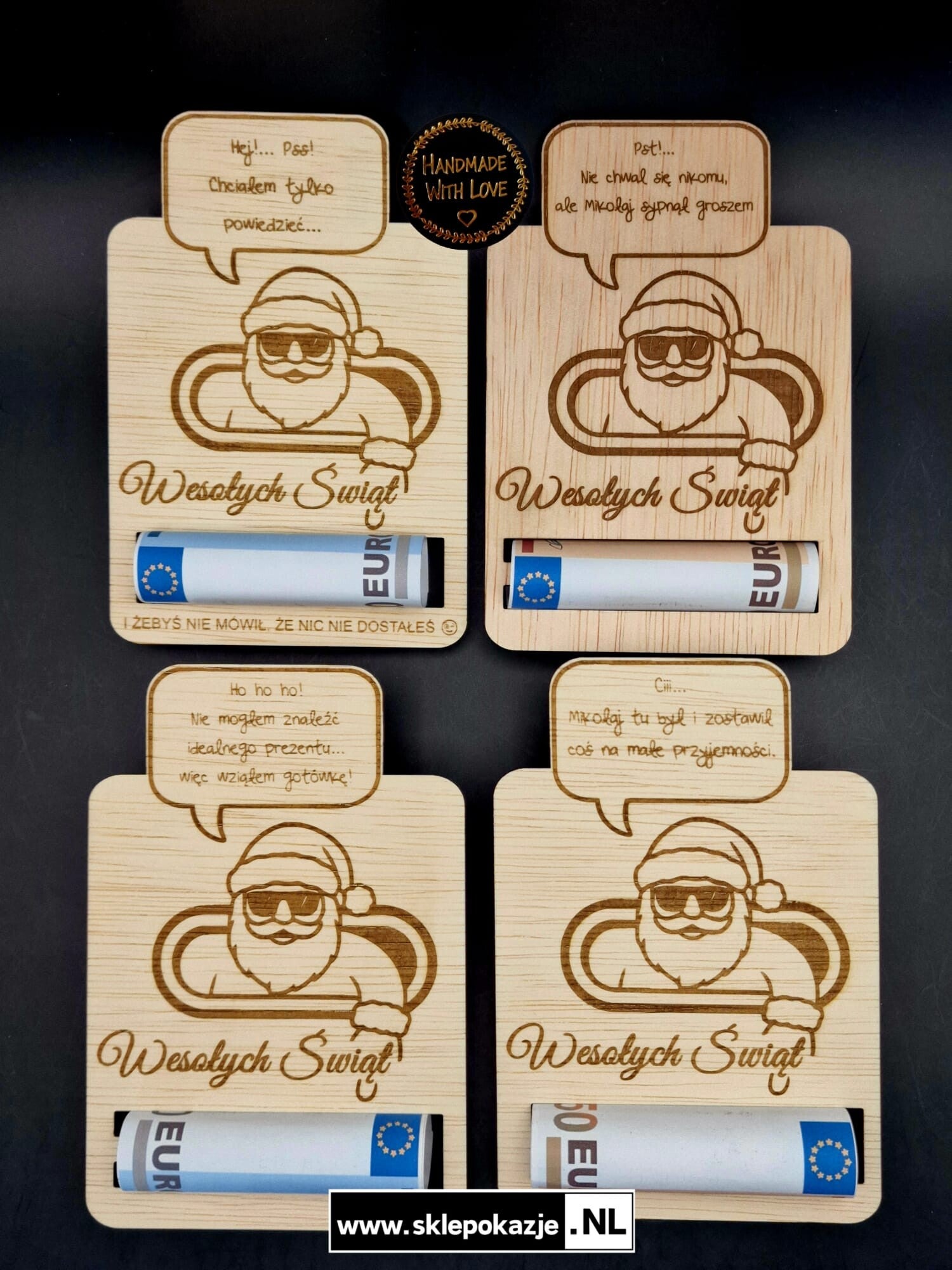 ZABAWNA KARTA NA PIENIĄDZE WESOŁYCH ŚWIĄT z grawerem