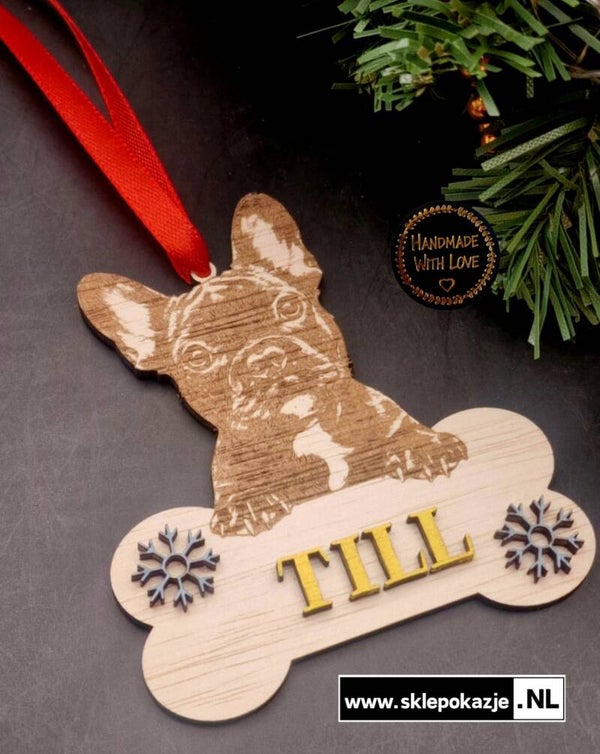 PSIE BOMBKI NA CHOINKĘ z imieniem i wizerunkiem