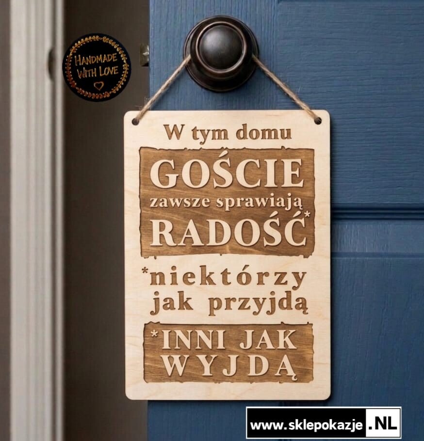 ZABAWNA TABLICZKA "Goście sprawiają zawsze radość"