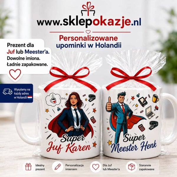 KUBKI DLA JUF lub MEESTERA - Super Juf | Meester :-)