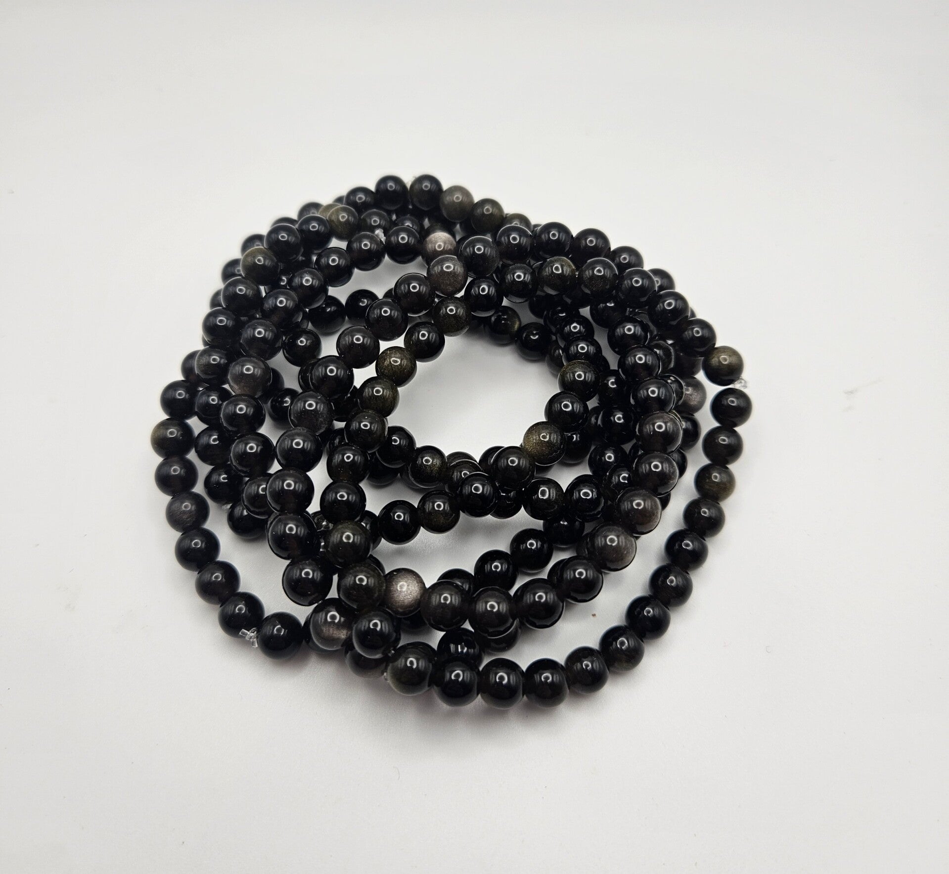 Silver and Gold Coated Black Obsidian