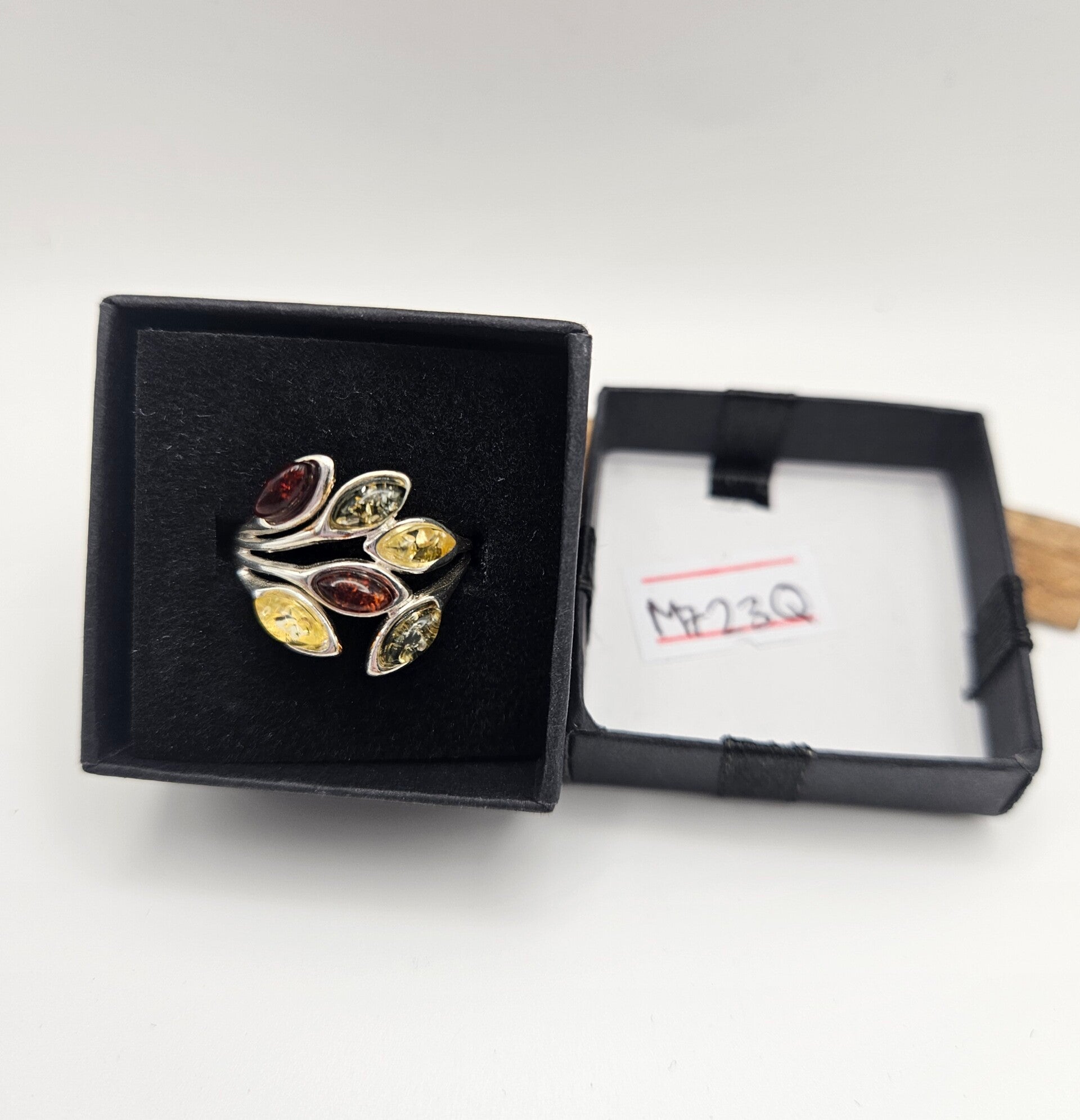Amber Ring 925 Silver