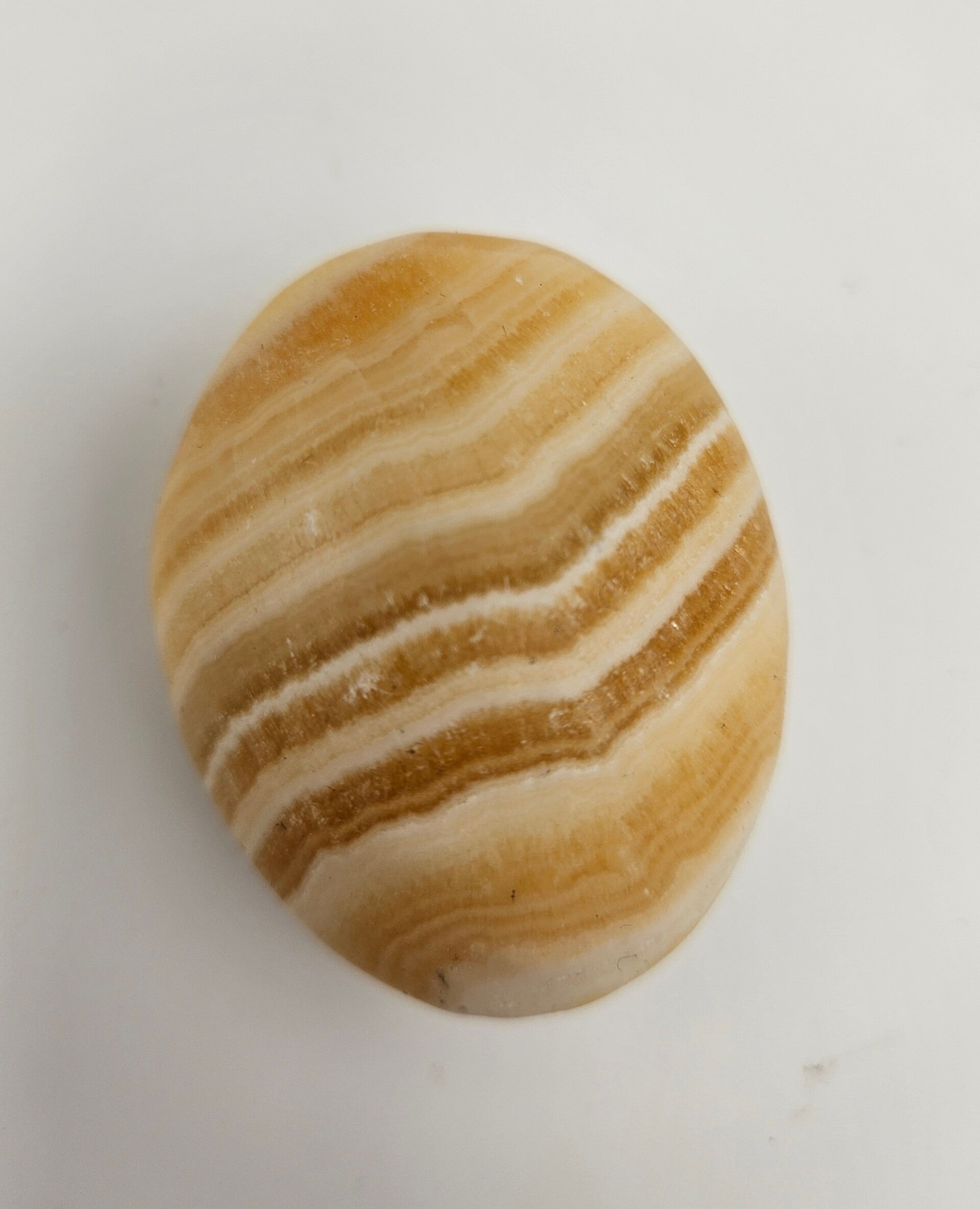 Yellow Calcite Palm Stone