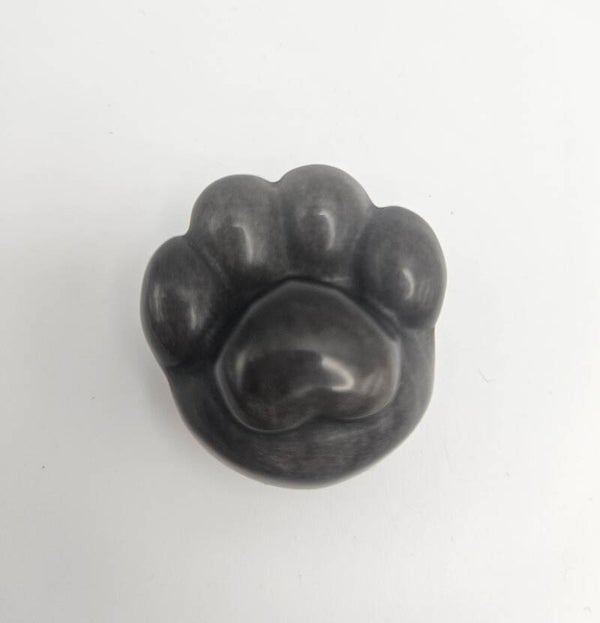 Silver Coated Obsidian Paw