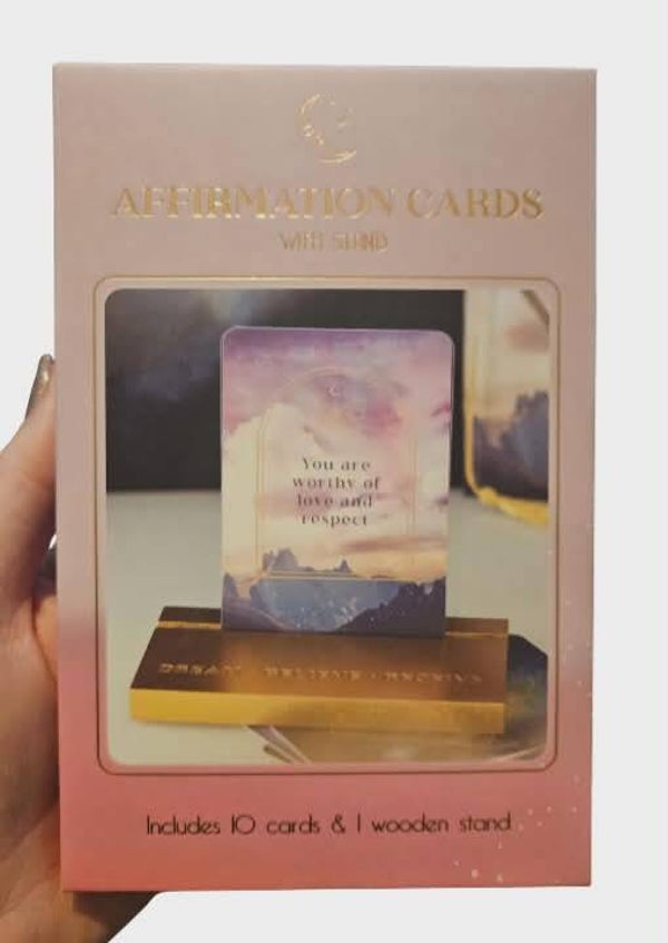 Ethereal Affirmation Cards with Wooden Stand