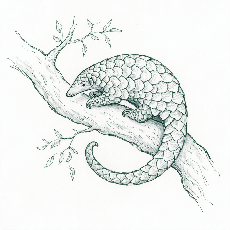 Croquis d’un pangolin