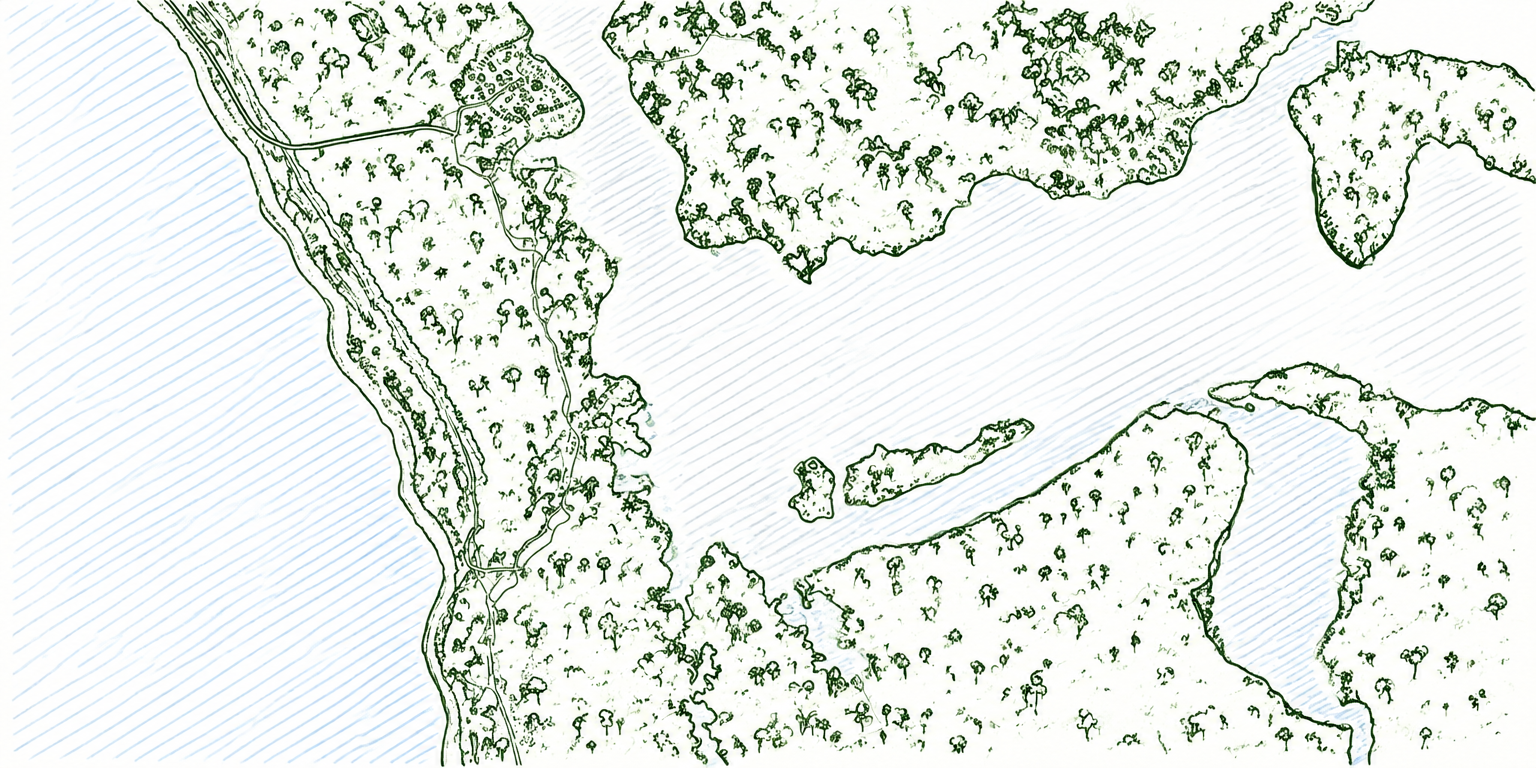 Croquis de la lagune Nkomi