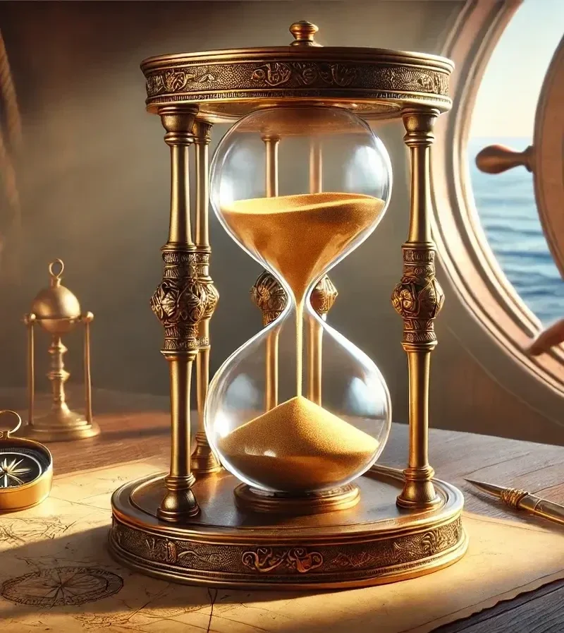 la imagen muestra un reloj de arena