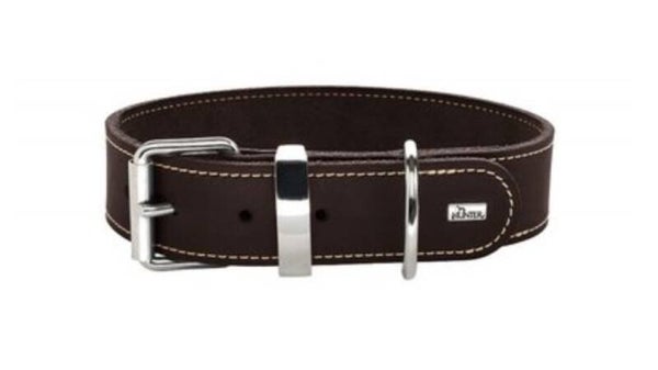 Hunter Halsband 70 / L- XL leder , donkerbruin 67259