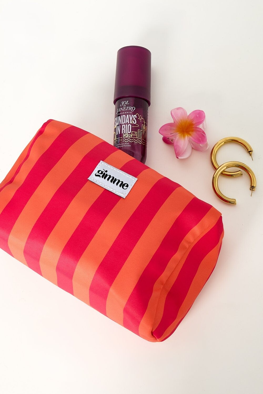 Makeup Bags Strip Orange (Pre Order)