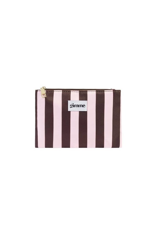 Makeup Bags Strip Brown (Pre Order)