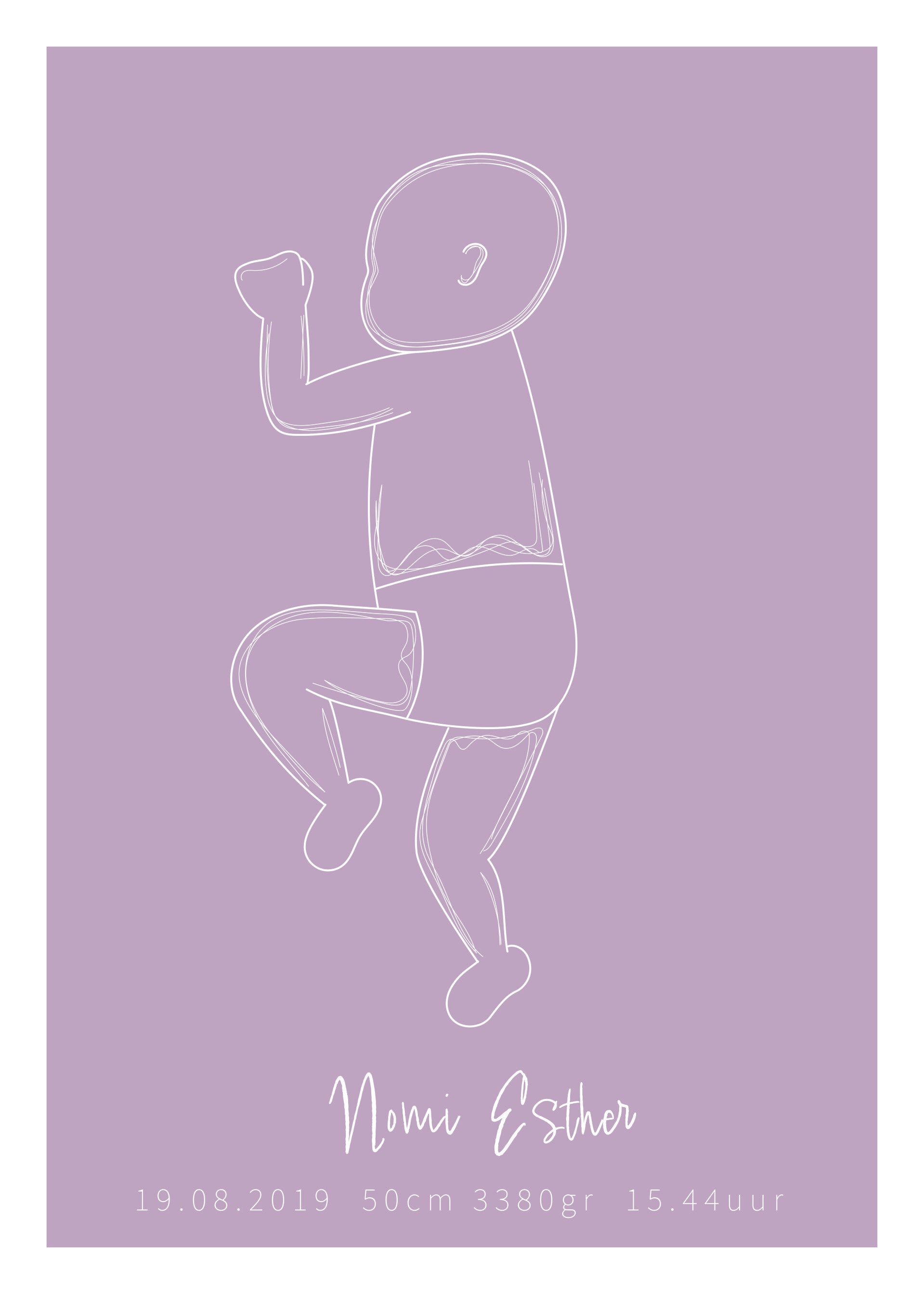 Geboorteposter standaard houding