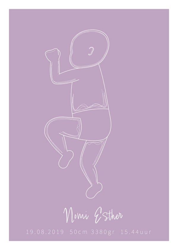 Geboorteposter standaard houding