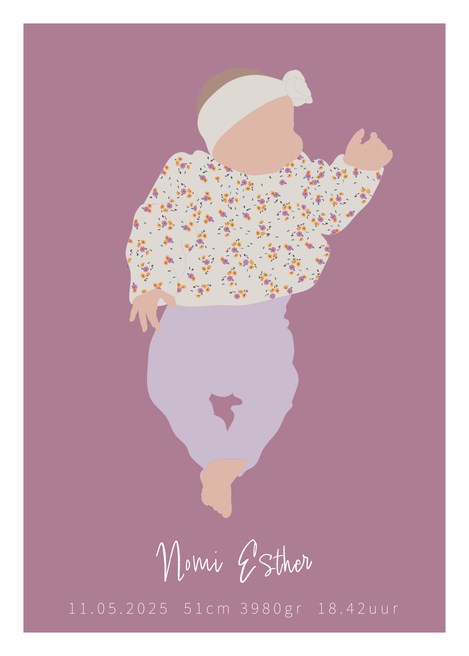 Geboorteposter illustratie