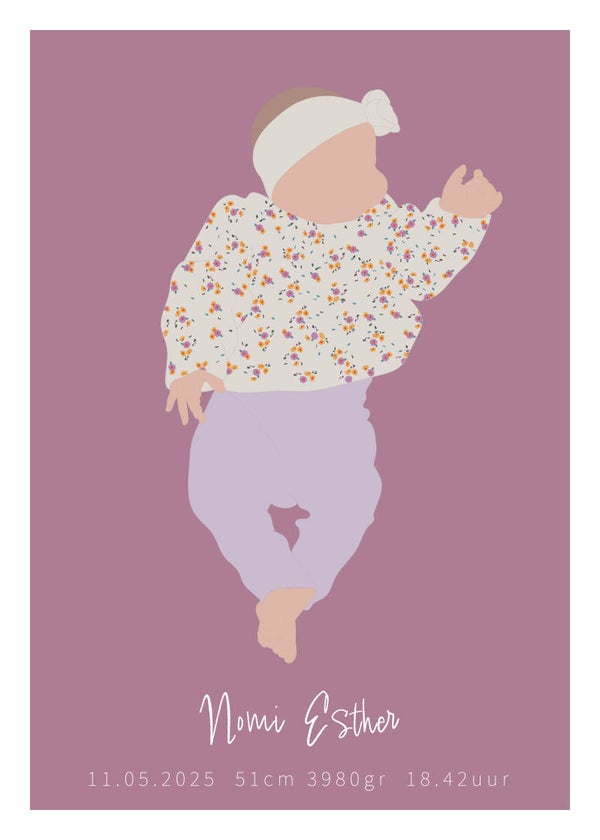 Geboorteposter illustratie