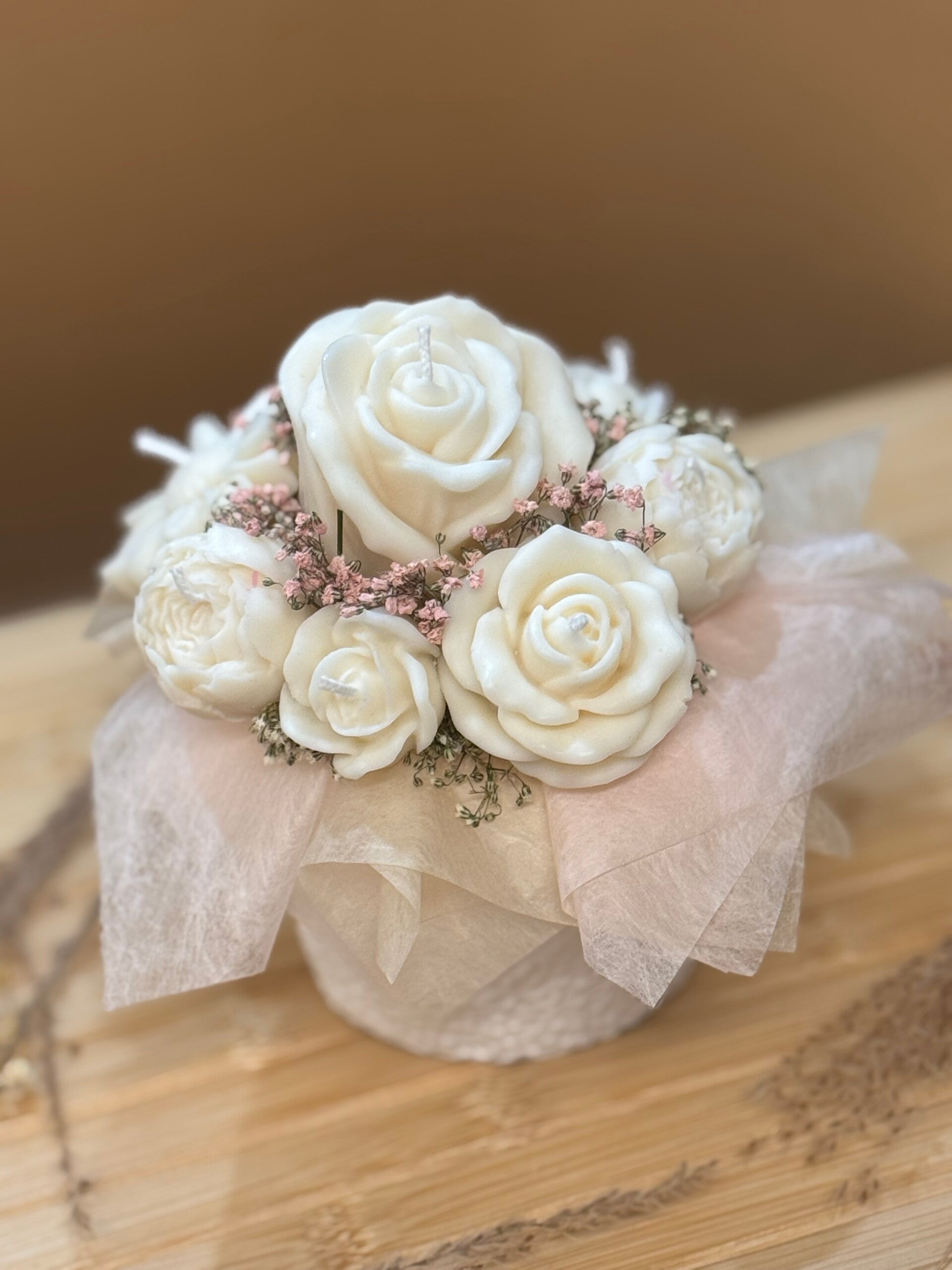 Handgemachte Blumenkerzen aus hochwertigem Rapswachs – ein liebevolles Unik