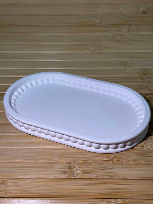✨ Kleines ovales Keramik-Tablett – handgemacht ✨