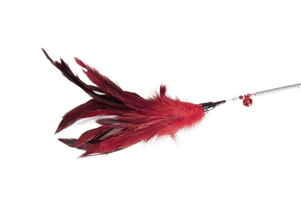 Camon Katzenangel mit Feder rot