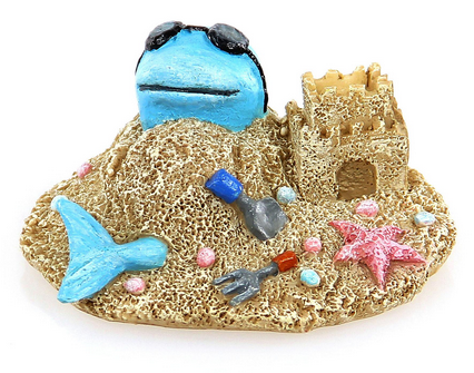 Mini-Dekor Fish on Beach, blau, 7x5.5x3.3cm