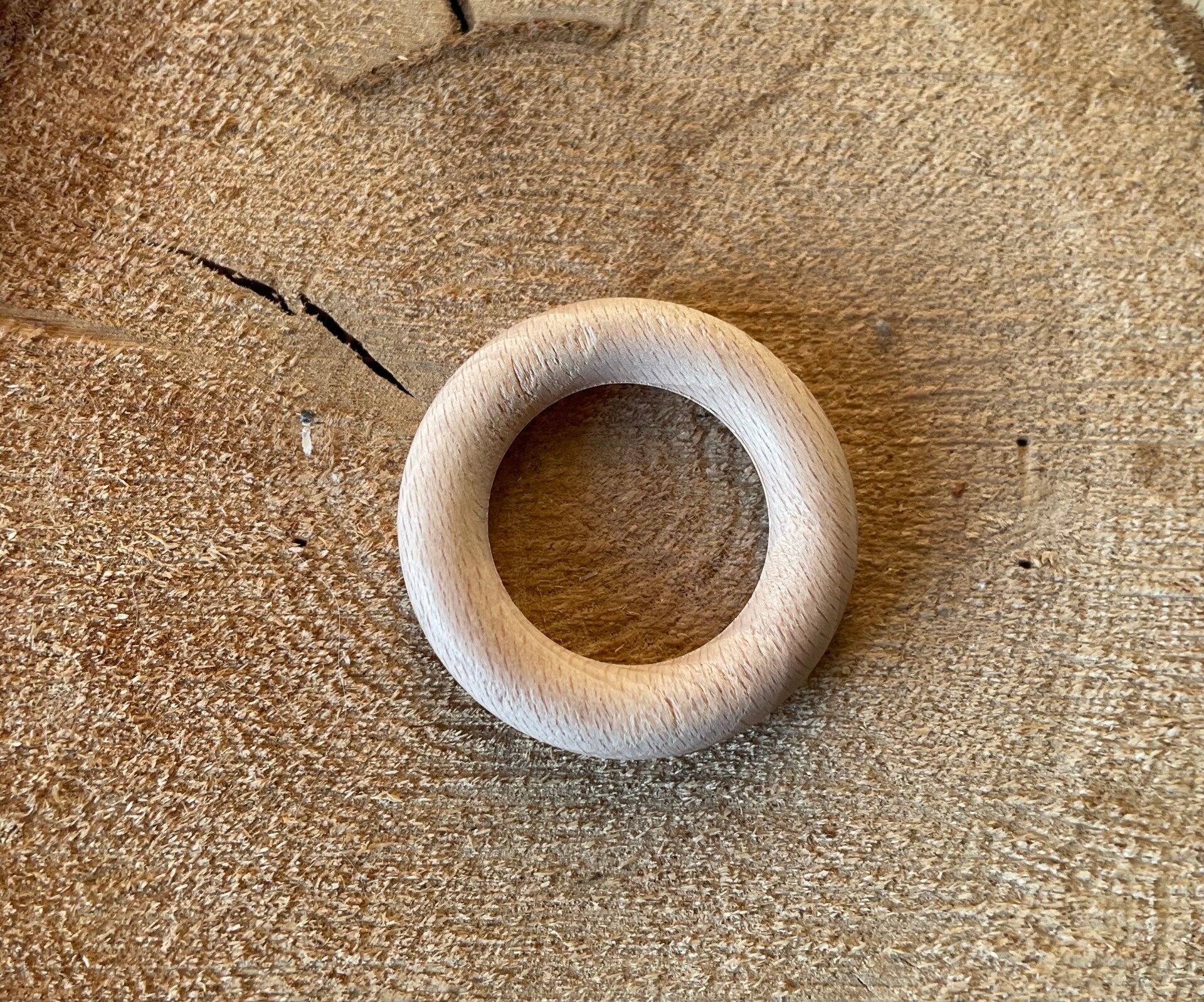 Houten bol ring 45mm