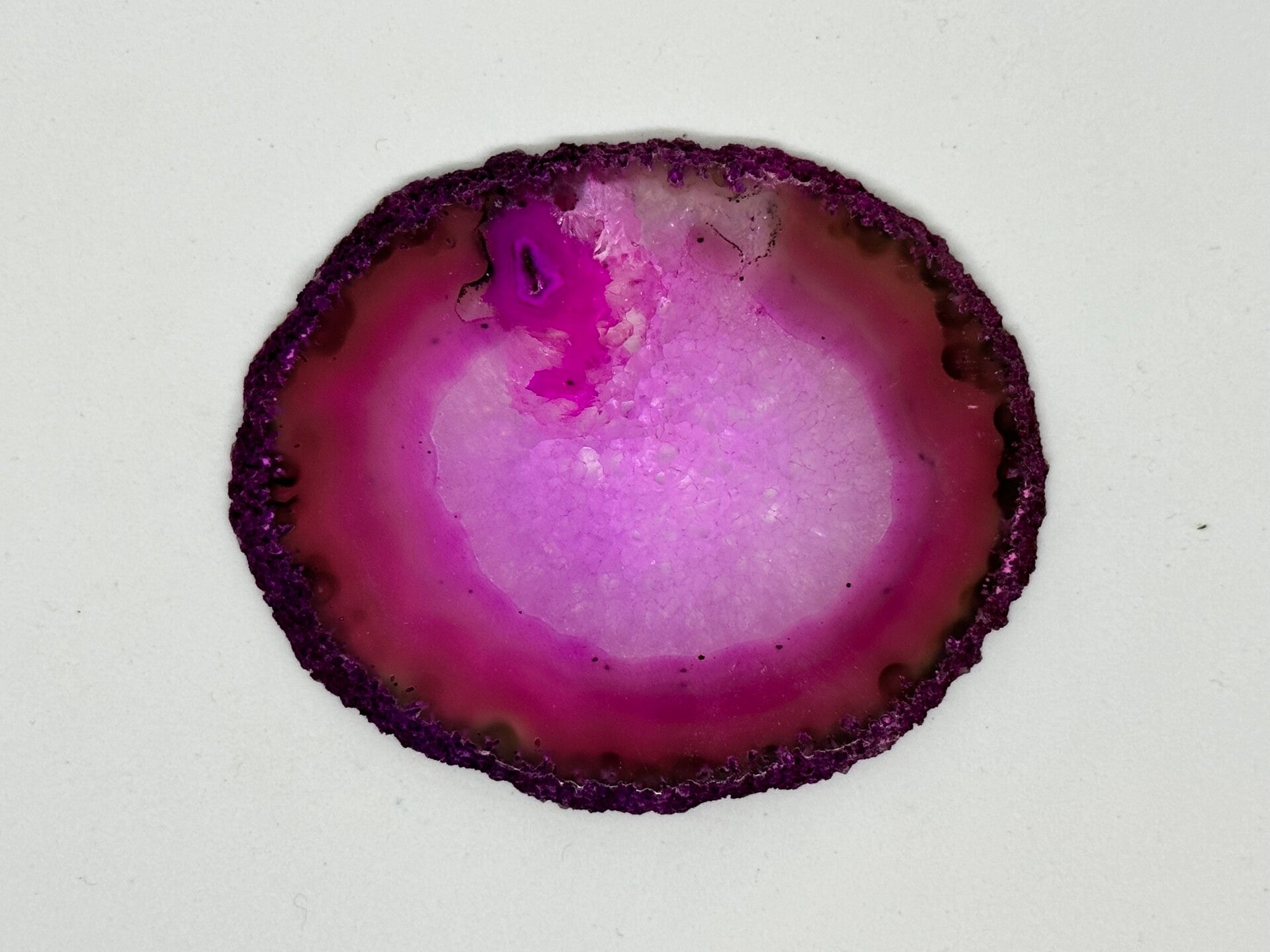 Agaat schijf roze 1 (Gekleurd)