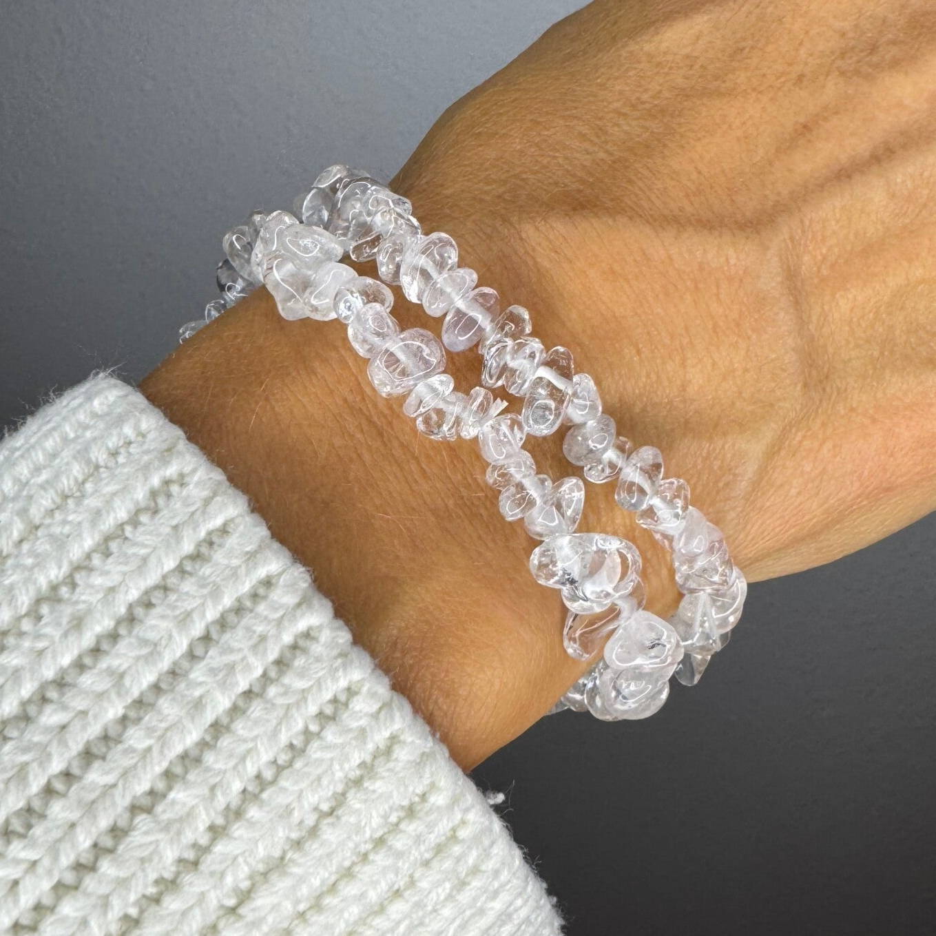 Bergkristal split armband