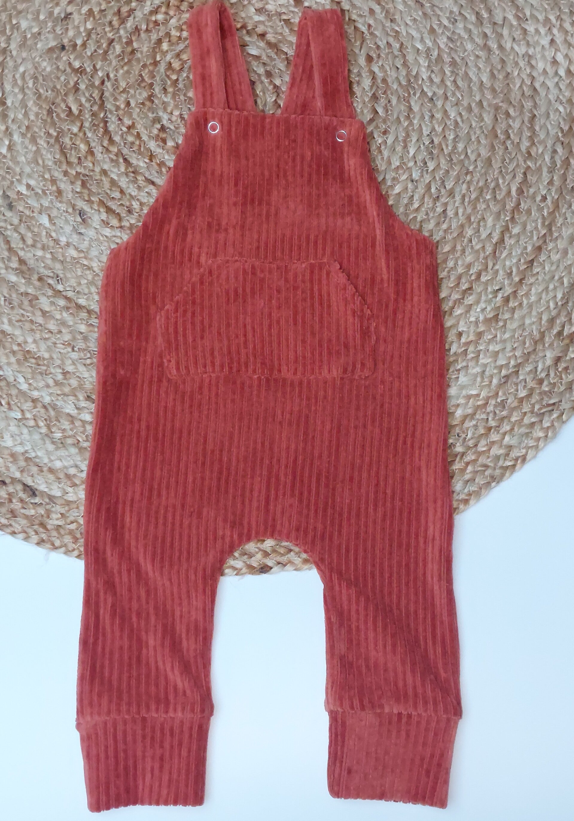 Tuinbroekje rib corduroy vosjes bruin