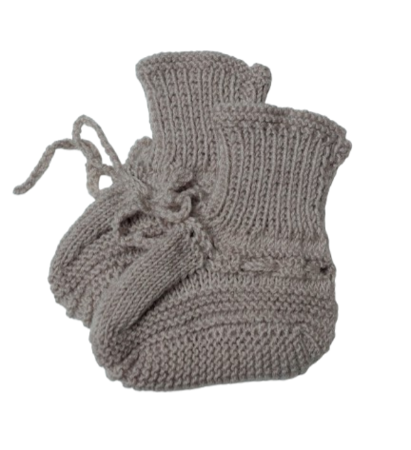 Slofjes merino wol beige