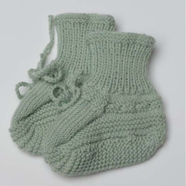 Slofjes merino wol zeegroen