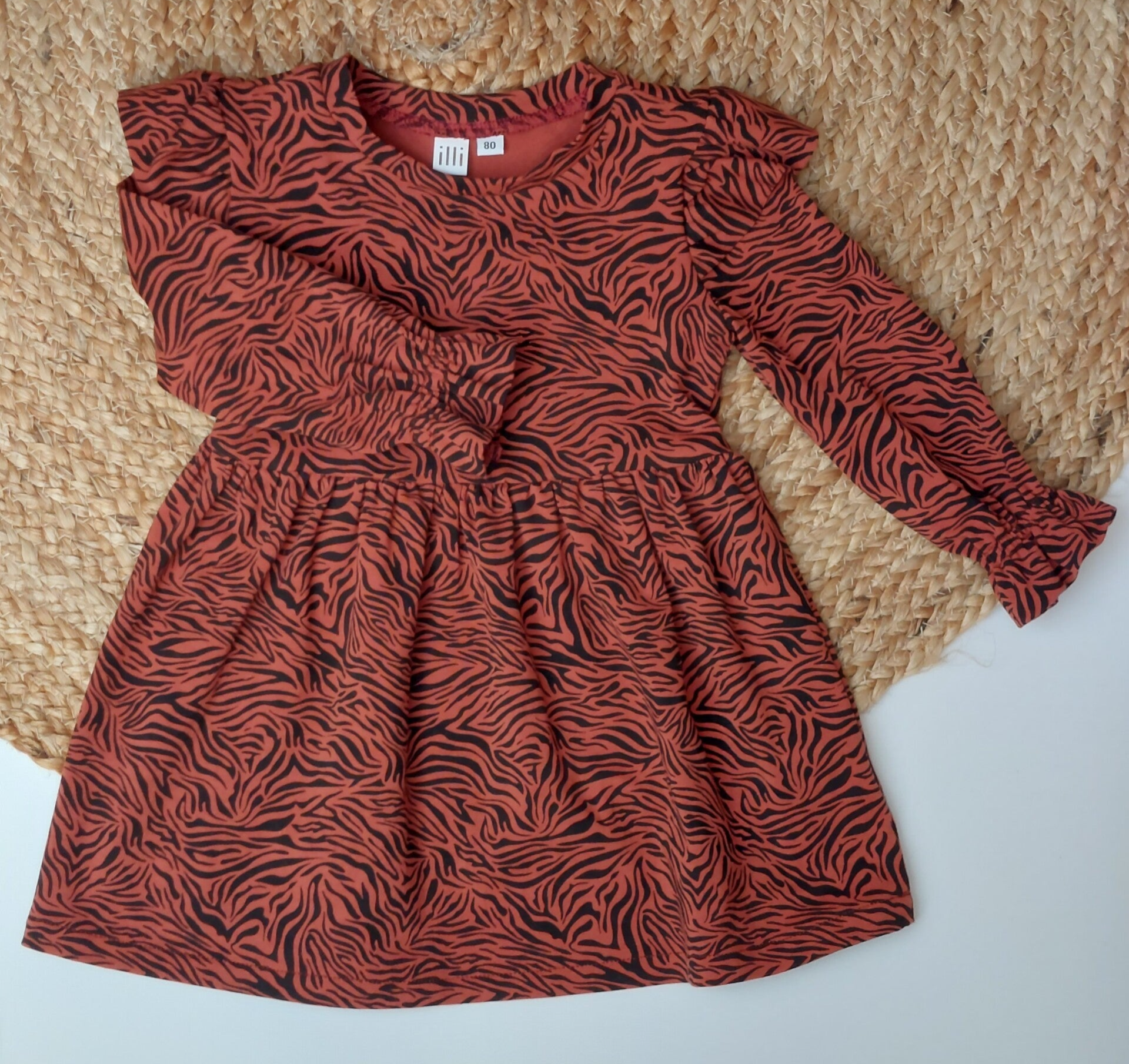 Jurkje panter bordeaux/zwart