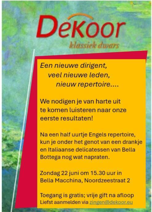 Poster concert september 2022. Thema Engelse Romantiek. 