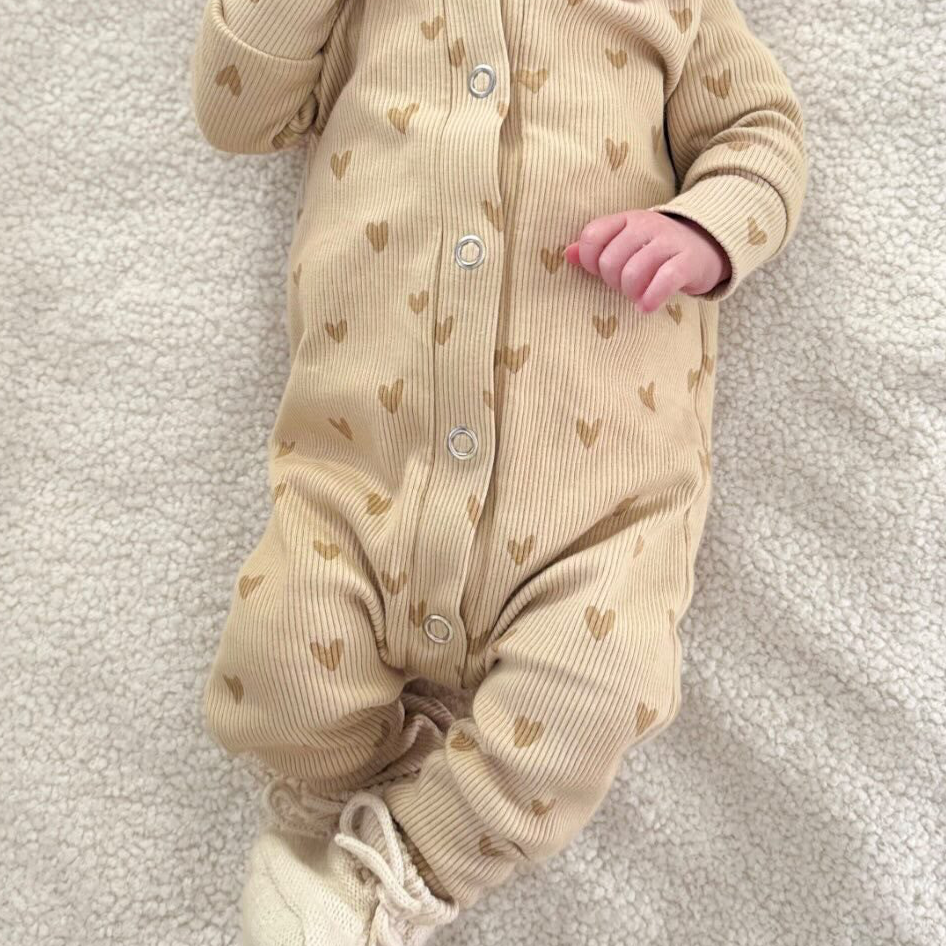 Boxpakje rib hartjes beige