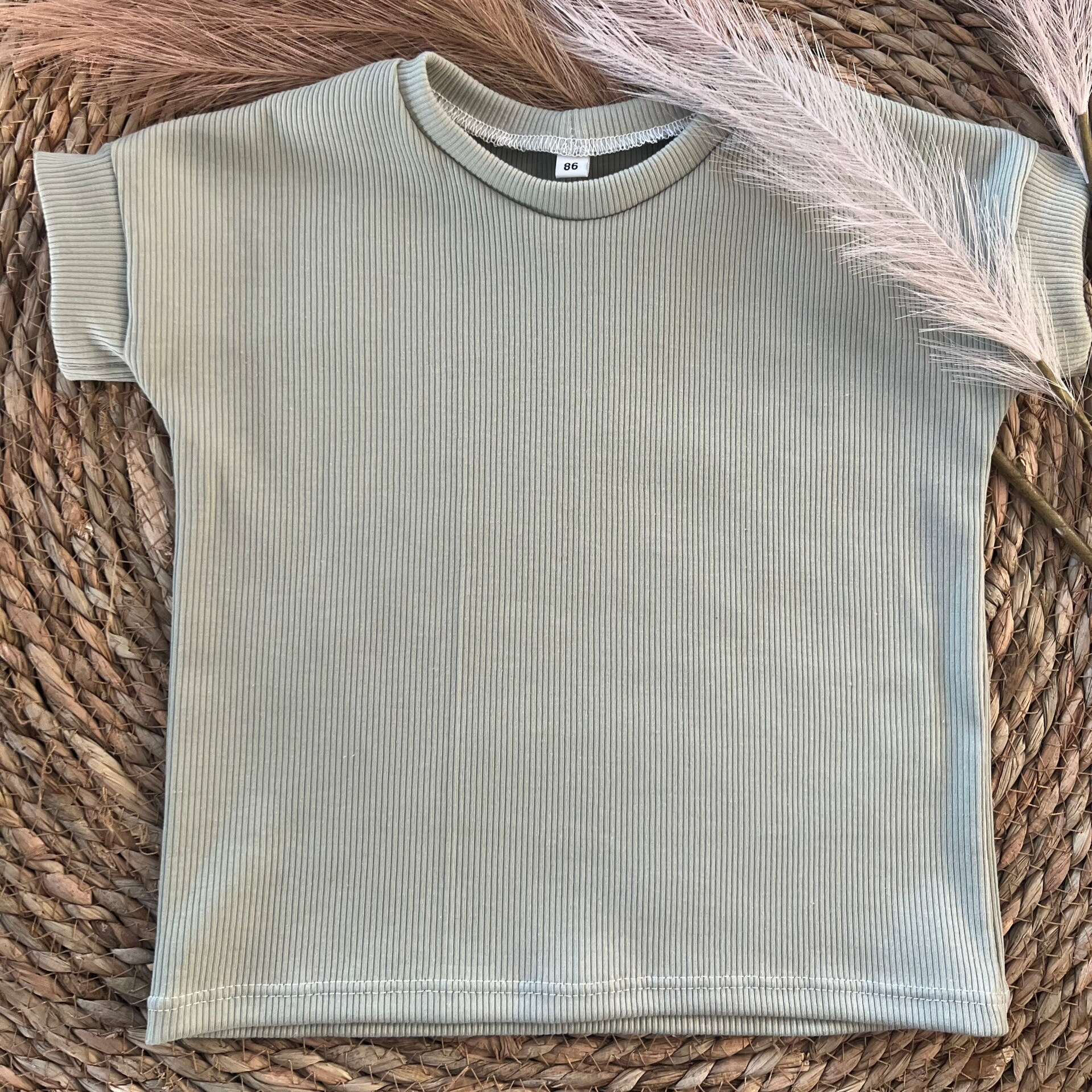 T-shirt rib dusty green