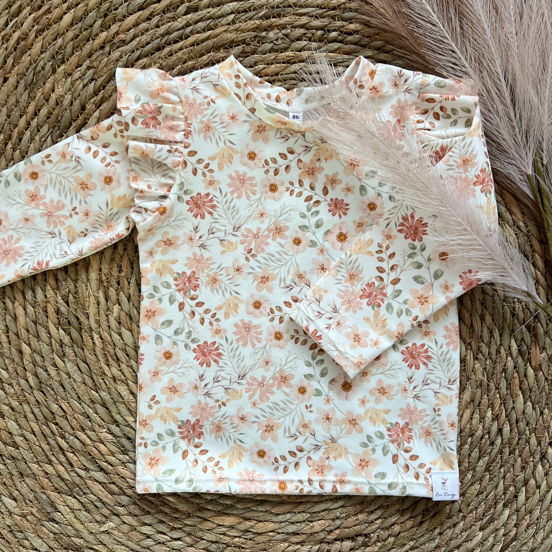 Longsleeve perzik bloem