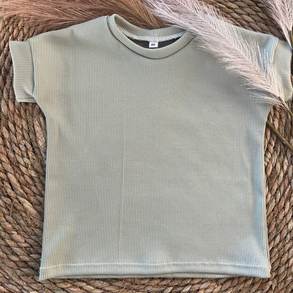T-shirt rib dusty green