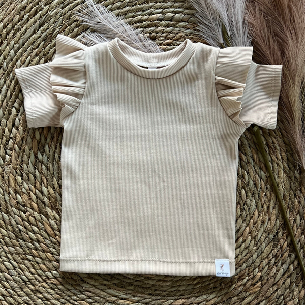 T-shirt rib lichtbeige