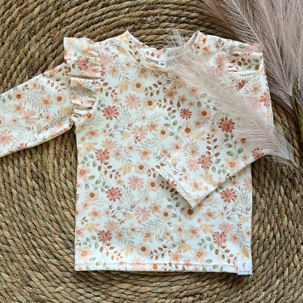 Longsleeve perzik bloem