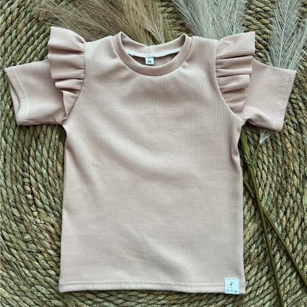 T-shirt rib nude pink