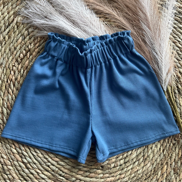 High waist short rib jeans