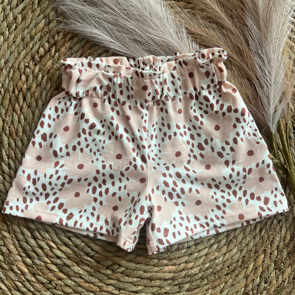 High waist short luipaard roze