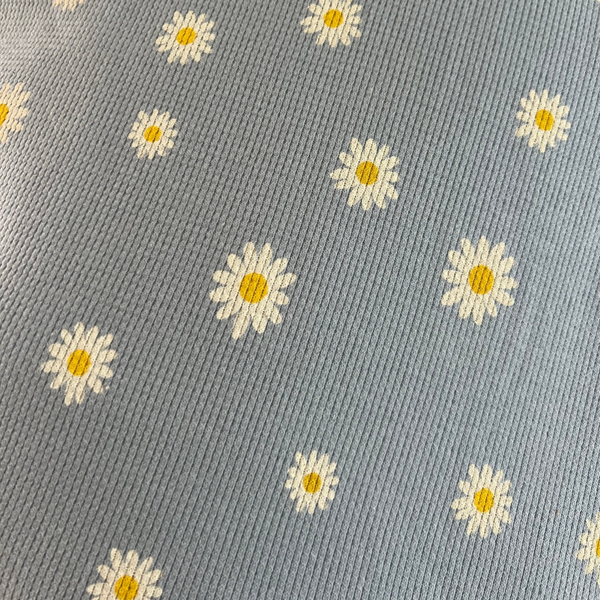 Rokje wafel madeliefjes blauw